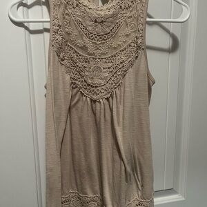 Elegant Lace Beige Women's Top